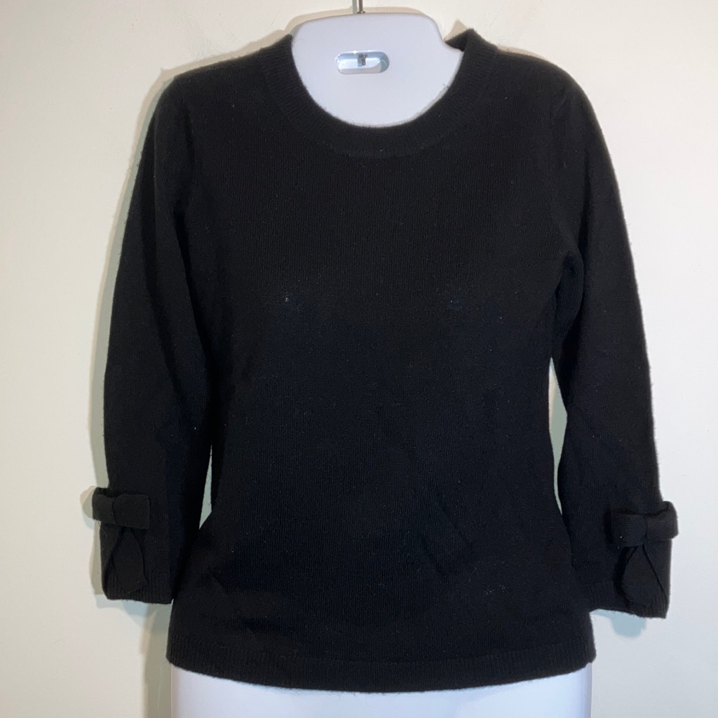 New Kate Spade Black Zipper Back Sweater Xxs